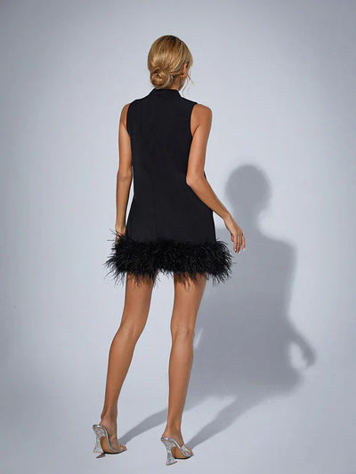 Cecile | Feather Mini Dress