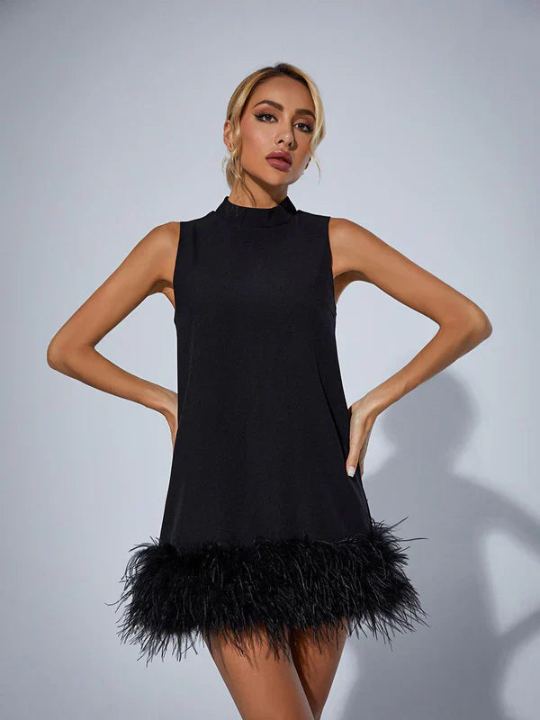 Cecile | Feather Mini Dress