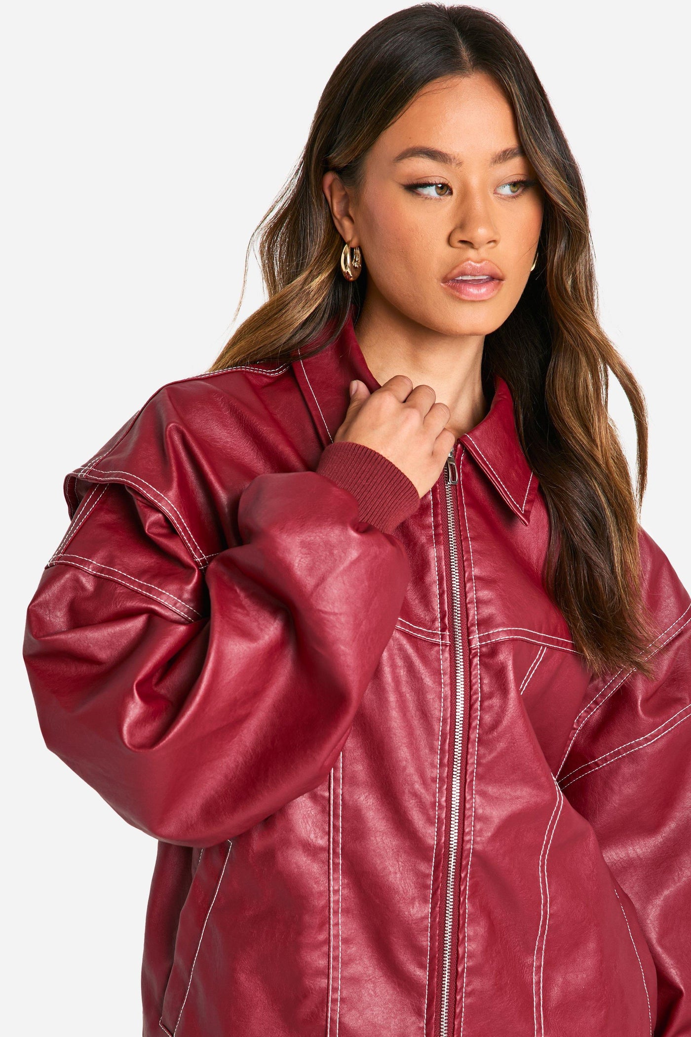 Ava | Leather Bomber Jacket