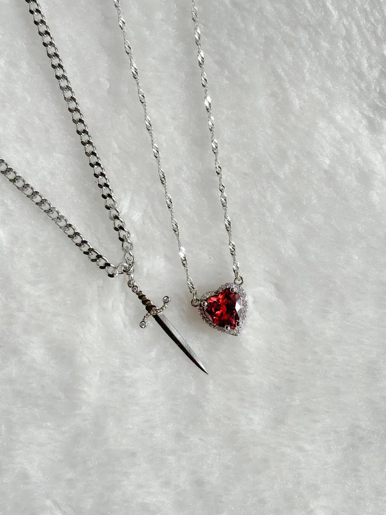 Heart & Sword Necklace