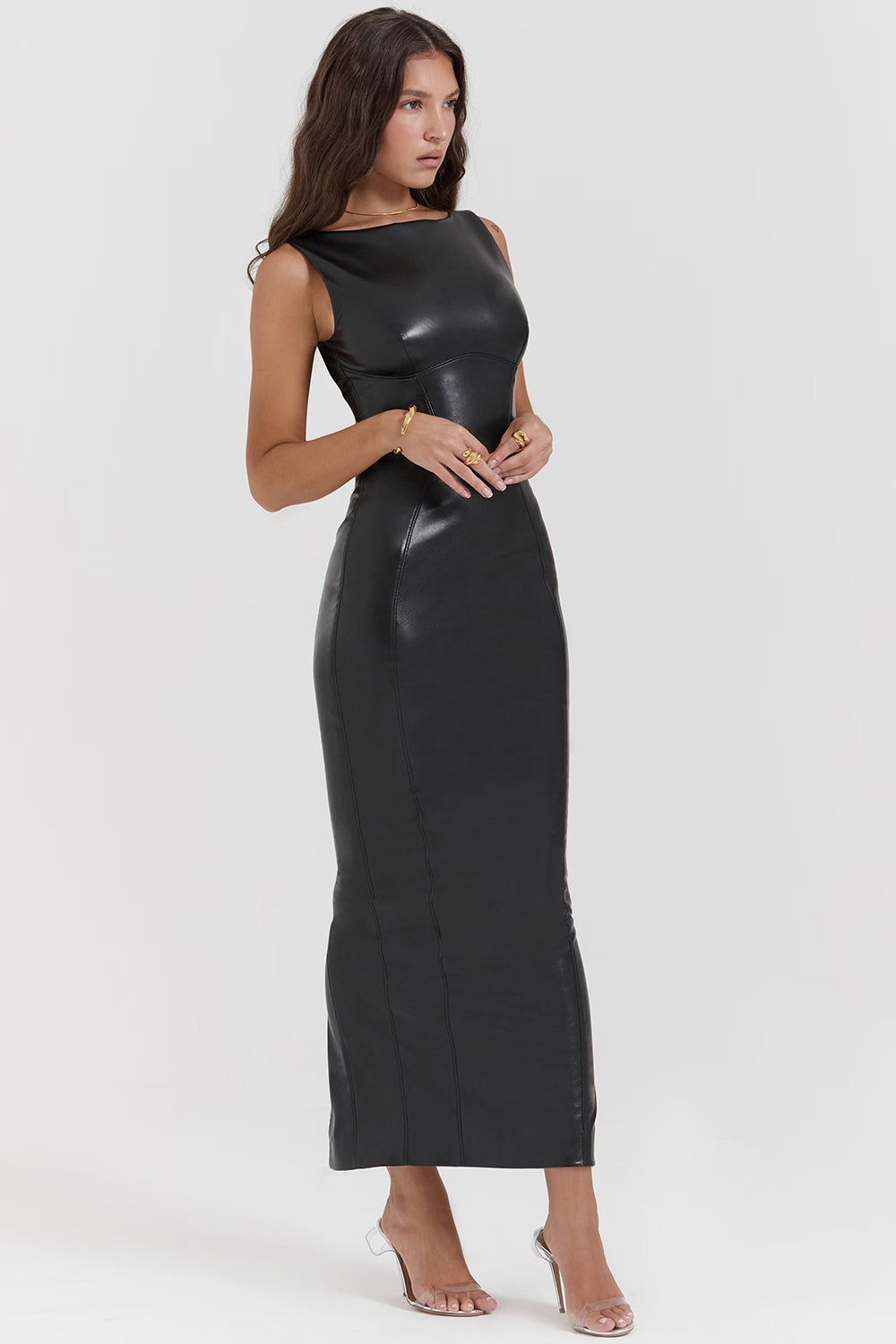 Polly | Leather Maxi Dress