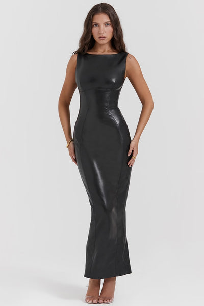 Polly | Leather Maxi Dress